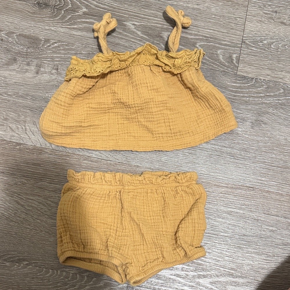 Colored Organics Mustard Baby Outfit